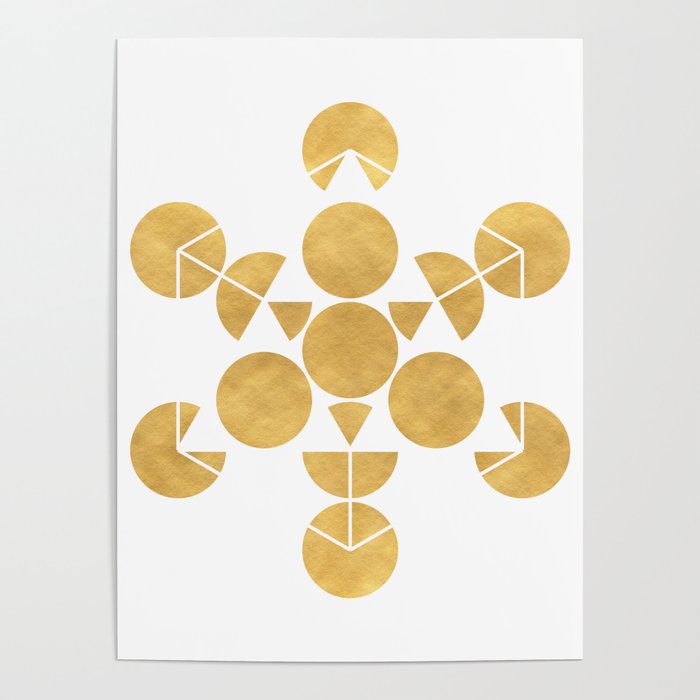 ICOSAHEDRON FRUIT OF LIFE minimal sacred geometry Poster