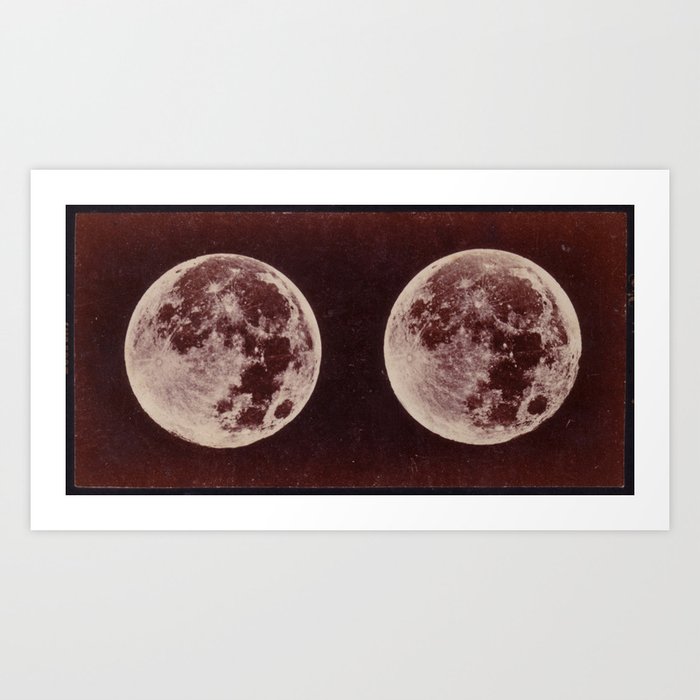 Stereogram of the Full Moon by Lewis Morris Rutherford, 1864 Art Print