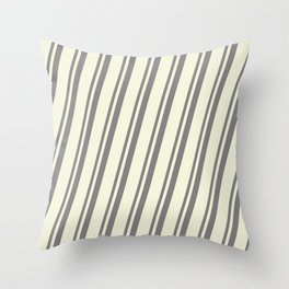 [ Thumbnail: Gray & Beige Colored Lines/Stripes Pattern Throw Pillow ]