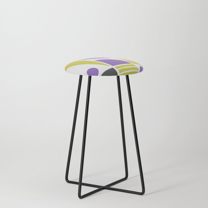 Classic geometric modern composition 6 Counter Stool