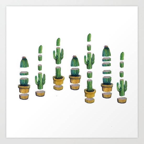 cut cactus Art Print