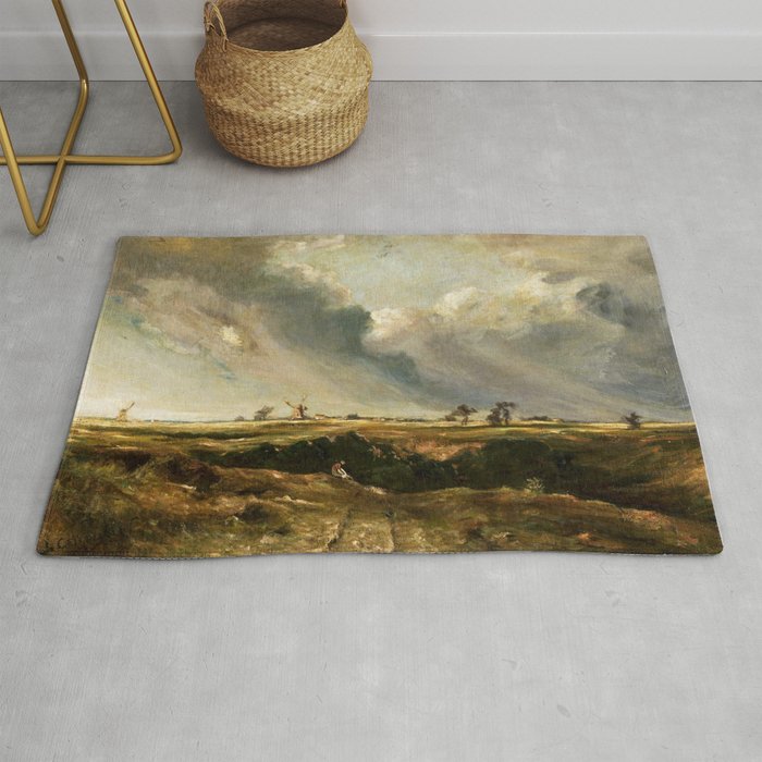 John Constable - Windmills in landscape Rug