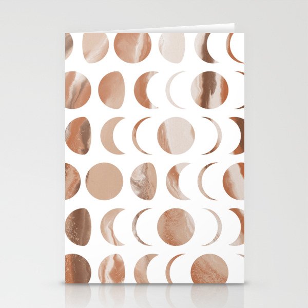 Pastel Moon Phases - Marble Stationery Cards