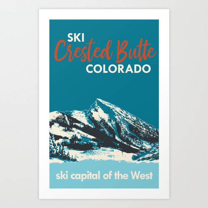 Vintage Ski Crested Butte  Art Print