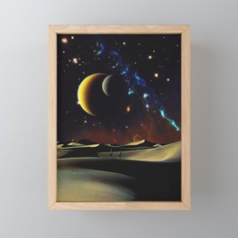 Desert Night - Space Collage, Retro Futurism, Sci-Fi Framed Mini Art Print