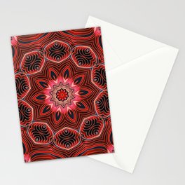 Red Matter Mandala Stationery Card