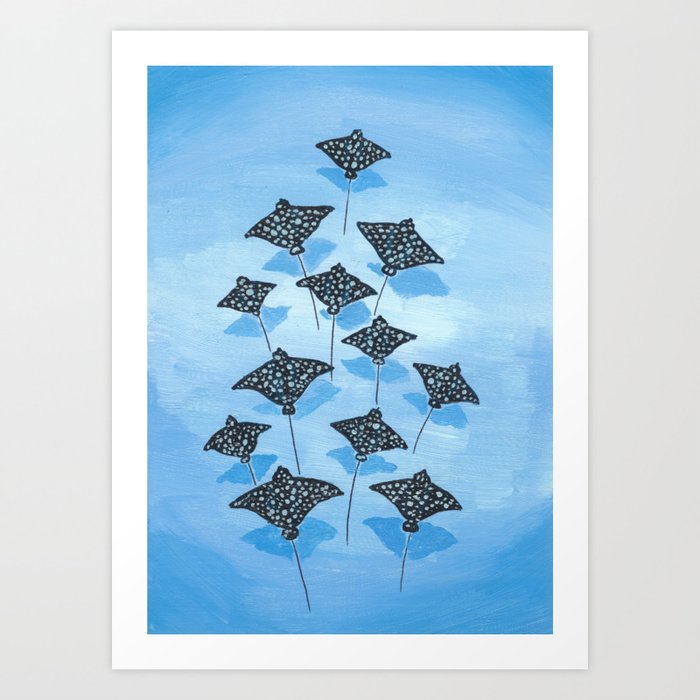 Spotted Eagle Rays Art Print