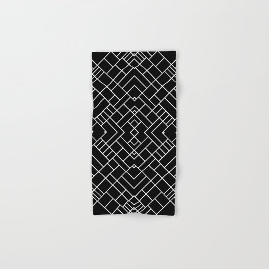 PS Grid 45 Black Hand & Bath Towel