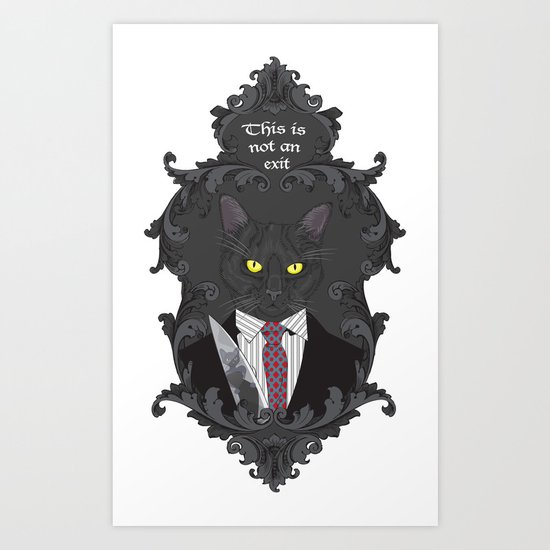 American Psycho Kitty Art Print