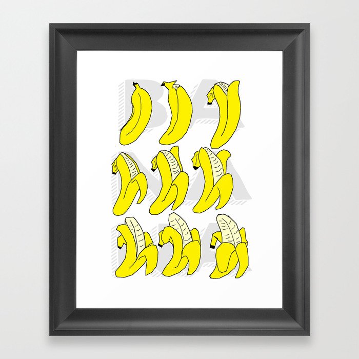 Banana Striptease Framed Art Print