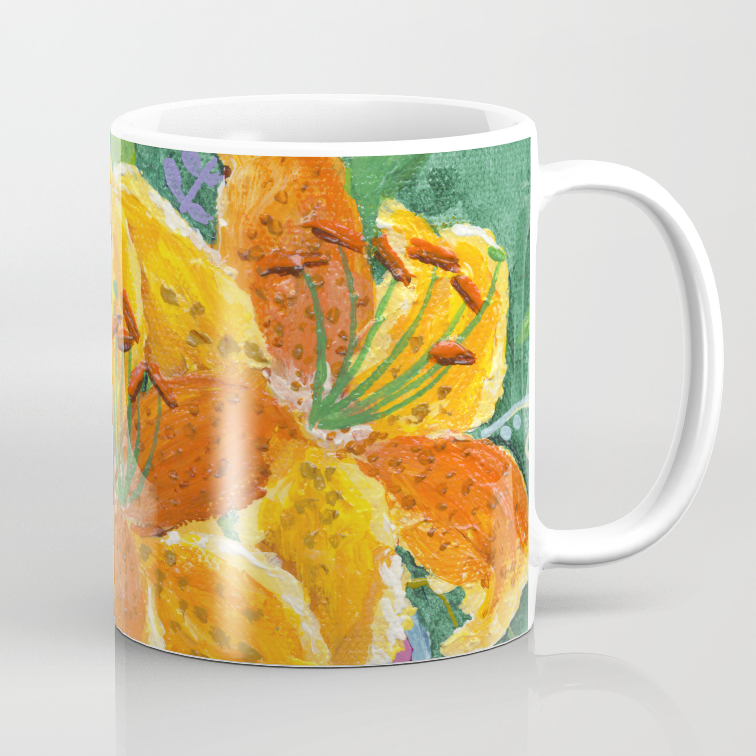 Acrylic Painting Tiger Lily Coffee Mug By Edithjacksondesigns