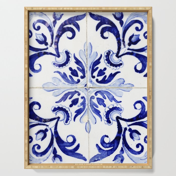 Azulejo V - Portuguese hand painted tiles Serving Tray