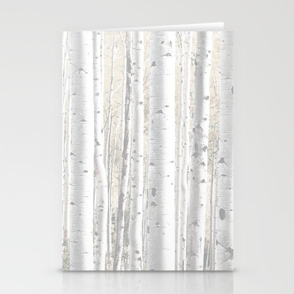 Pale Birch Trees Stationery Cards