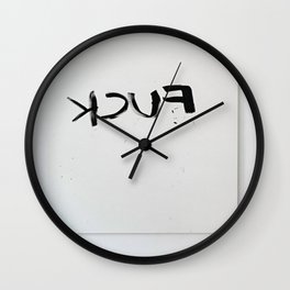 kcuf Wall Clock | Acrylic, Typography, Popart, Digital, Painting, Fuck, Kcuf, Streetart 