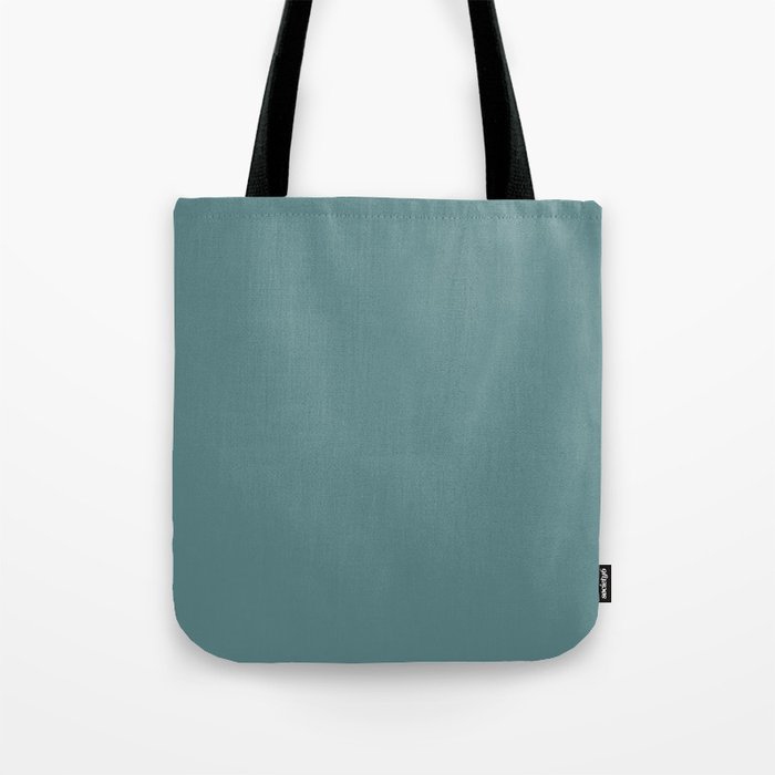 Dark Aqua Blue-Green Solid Color Hue Shade - Patternless Tote Bag