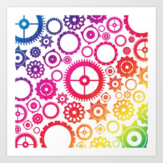 Color Cogs. Art Print