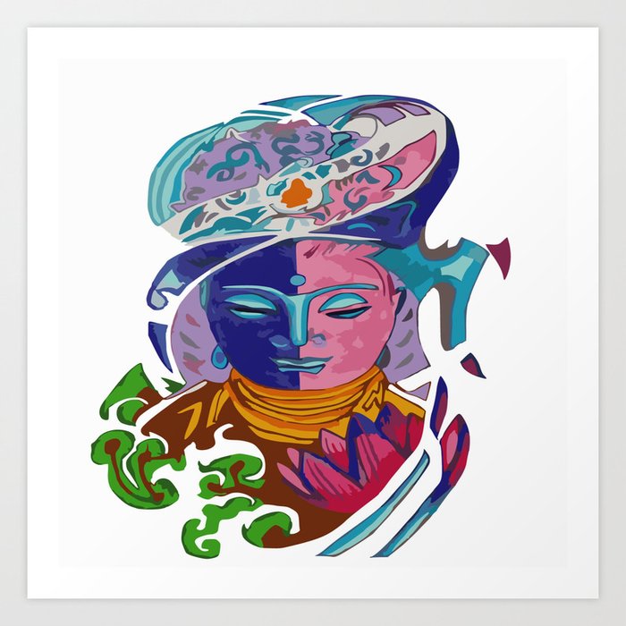 Colorful Buddha Asian Art Art Print