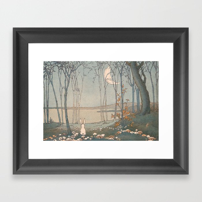 Rabbit in the forest Framed Art Print