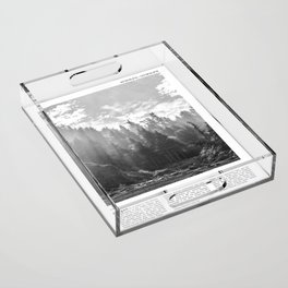 Forest in Black and White | Travel Photography Minimalism in the Pacific Northwest Acrylic Tray
