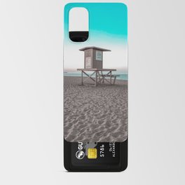 California Lifeguard Beach Hut Aqua Sky Android Card Case