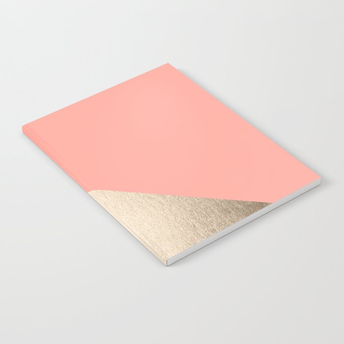 Simply Shadow in White Gold Sands on Salmon Pink Notebook