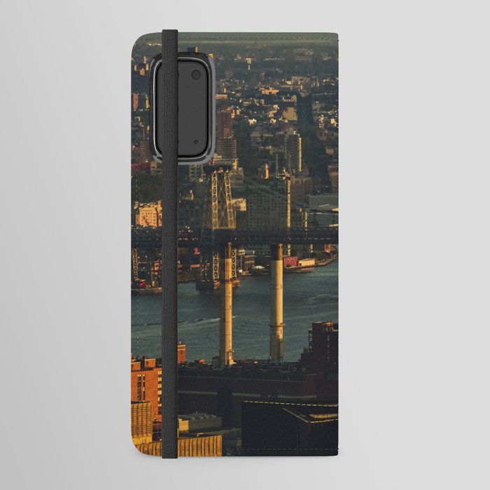 New York City Manhattan skyline at sunset Android Wallet Case