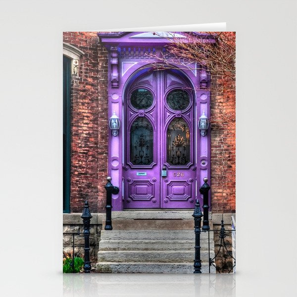 Purple Doorway, Brick Brownstone Stationery Cards