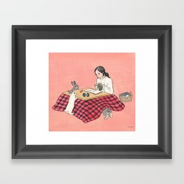 Aren't you forgetting anything? I'm hungry. Framed Art Print