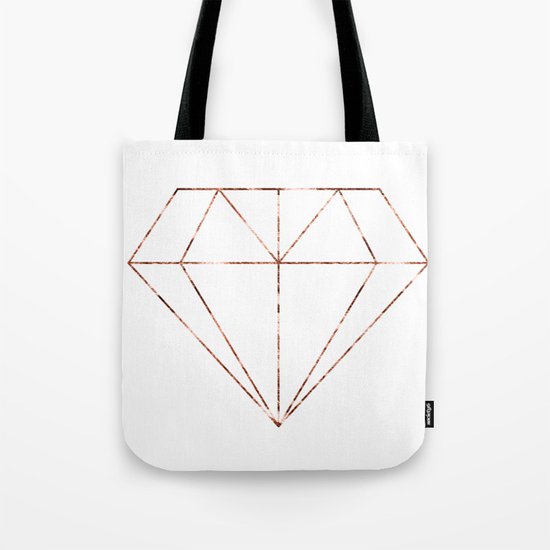 Rose gold foil diamond Tote Bag