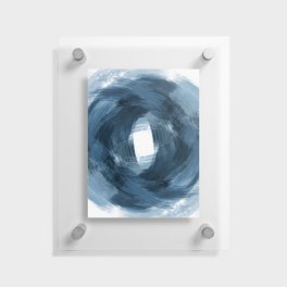 Blue Modern Abstract Brushstroke Painting Vortex Floating Acrylic Print