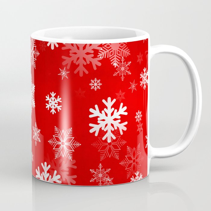Light Red Snowflakes Coffee Mug