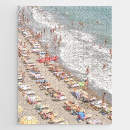 Italian Beach Day in Posillipo, Naples | Summer by the Coast Art Print in Pastel Color | Italy Travel Photography Jigsaw Puzzle