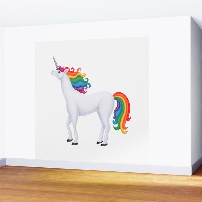 whimsy (rainbow unicorn) Wall Mural by sarahknight | Society6