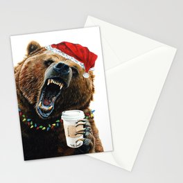 Grizzly Mornings Christmas Stationery Card