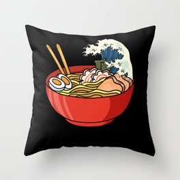 Ramen Noodles Kanagawa Japanese Wave Gift Throw Pillow