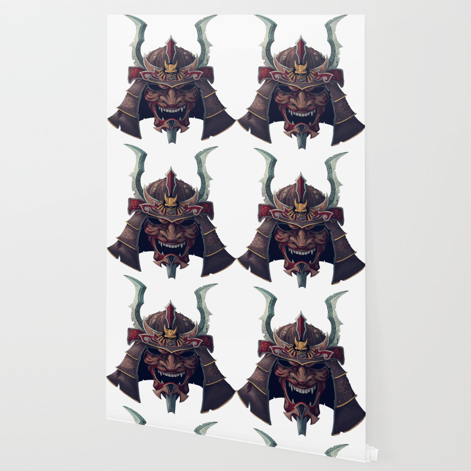 Japan Samurai Oni Mask Wallpaper By Jani87 Society6 You may crop, resize and customize oni mask images and cyberpunk, anime, girls, gas mask, smoke, oni mask, artistic, art, sci fi 4k wallpaper. japan samurai oni mask wallpaper