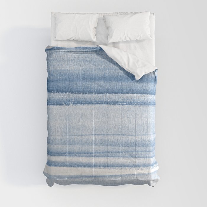 Navy Blue Watercolor Ombre Comforter