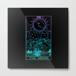 The Moon Tarot Card Rider Waite Witchy Metal Print | Tarotcards, Themoontarot, Witchyaesthetic, Pastelgoth, Thestartarot, Modernwitch, Wicca, Witchydecor, Esoteric, Themagiciantarot 