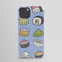 Happy kawaii sushi pattern iPhone Case