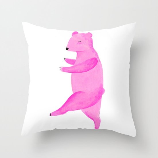 Dancing Bear №1 Throw Pillow