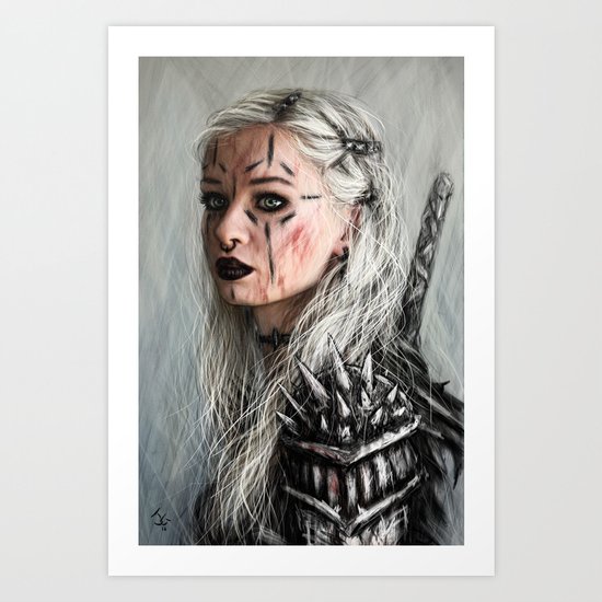 Alone but Free: Medieval Portrait of a Goth Girl Art Print