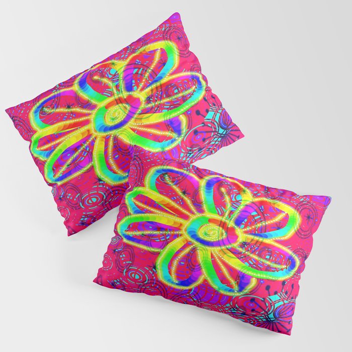 Rainbow Flower Pillow Sham
