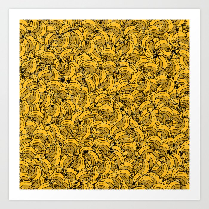 Plenty of Bananas - Yellow Art Print