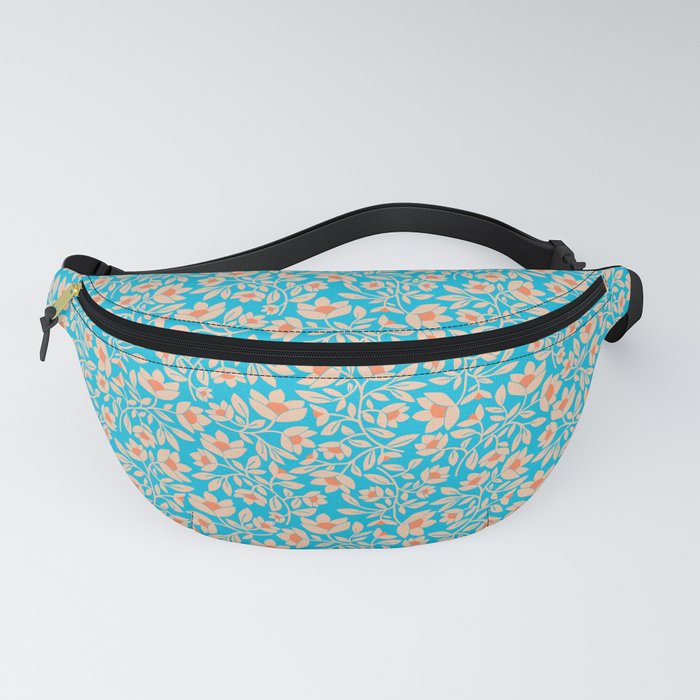 Tropical Blooms Pattern - Blue Fanny Pack