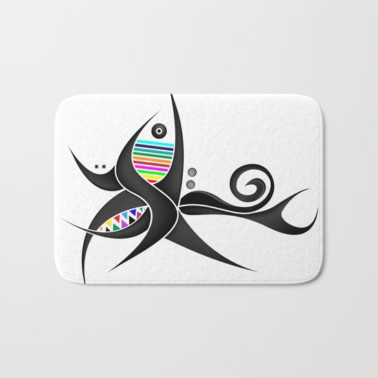Tribal Tattoo Bath Mat