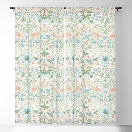 William Morris Strawberry Thief Cochineal Willow Blackout Curtain