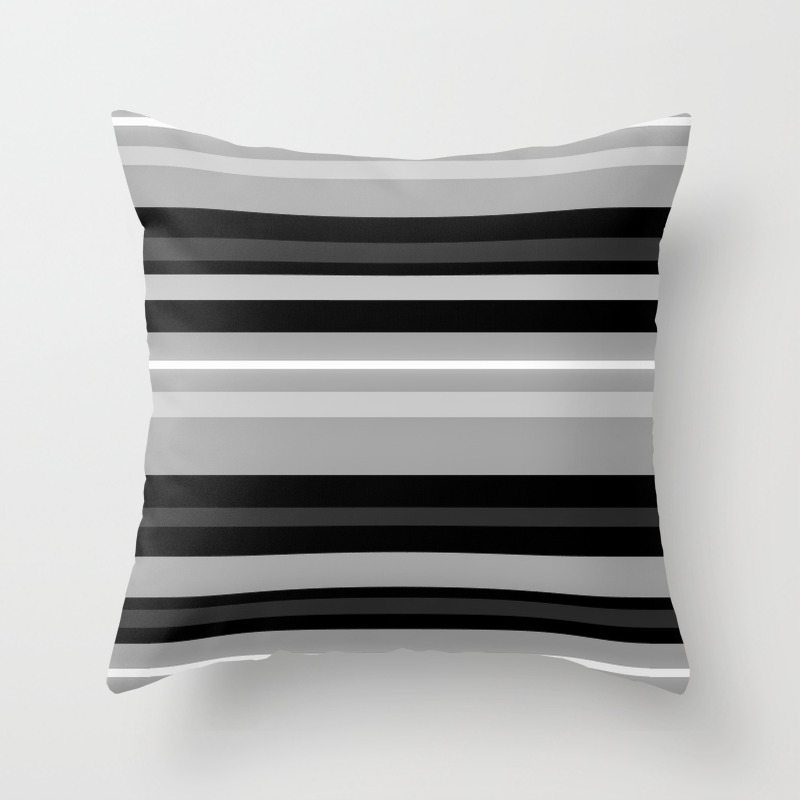 Gray Black White Abstract Simple Stripes Pattern Throw Pillow By Eclectic Art Society6