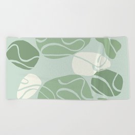 Green drawing pattern Beach Towel