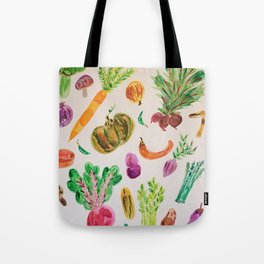 watercolor veggie market Tote Bag