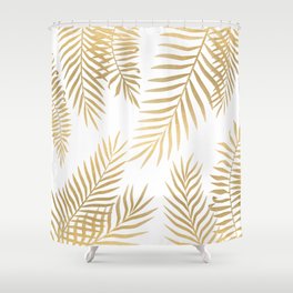 Gold palm leaves Shower Curtain